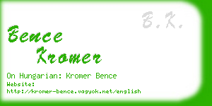 bence kromer business card